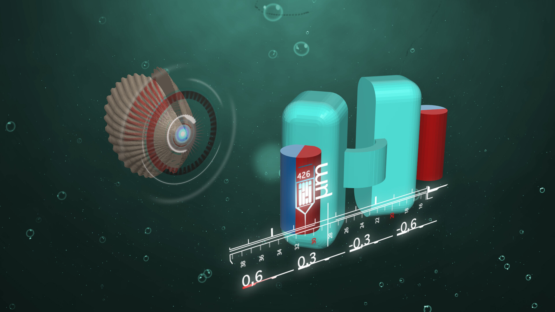 Mikro-Roboter, der sich nach Art einer Muschel fortbewegt. Winzige Magnete (rot/blau) erlauben Antrieb und Steuerung von außen. Das System ist so klein, dass es im Harntrakt umher schwimmen könnte. © Alejandro Posada/ Max-Planck-Institut für Intelligente Systeme Stuttgart