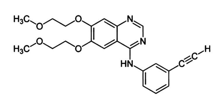 Strukturformel des Tyrosinkinase-Hemmers Erlotinib (Tarceva)