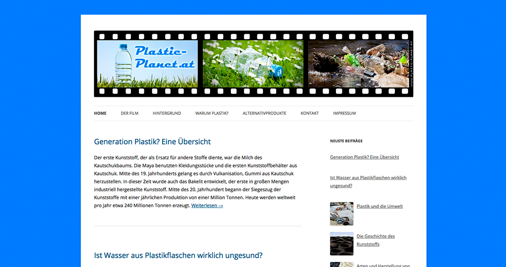 Der bekannte Dokumentarfilm Plastic Planet von Werner Boote zeigt schonungslos die Gefahren der Kunststoffprodukte.