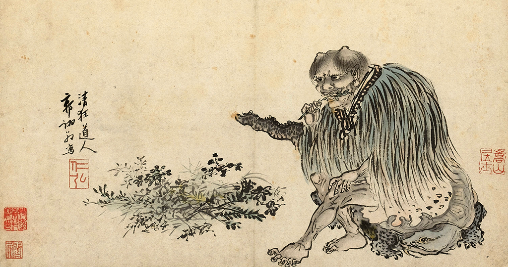 Der göttliche Landwirt Shen-nong – ein Mischwesen mit Büffelhörnern – wird als Urheber der TCM angesehen. © Guo Xu (1456–c.1529) – Telling Images of China (exhibit) / Dublin: Chester Beatty Library.