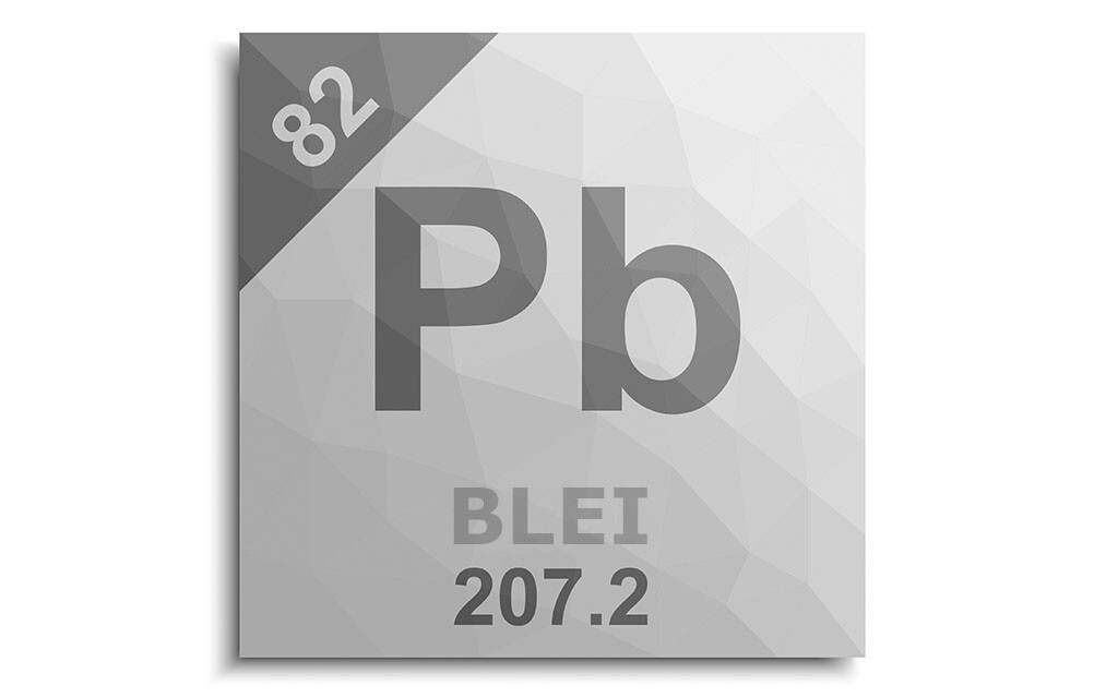 Das chemische Element Blei hat das Elementsymbol Pb – von lateinisch plumbum mit der Ordnungszahl 82. © Limau / shutterstock.com